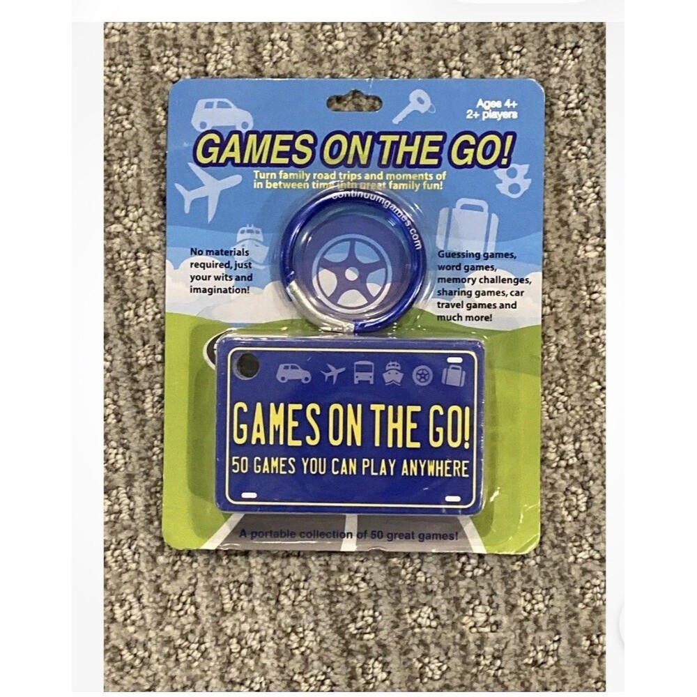 Games on the Go! by Continuum Games New 50 Games 2+ Players Travel car
